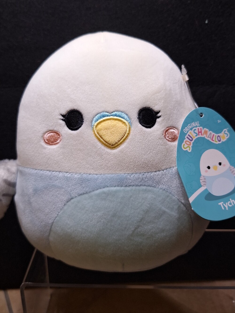 Squishmallows Tycho Parakeet Blue Budgie 7" Light Blue 2022 Striped Wings